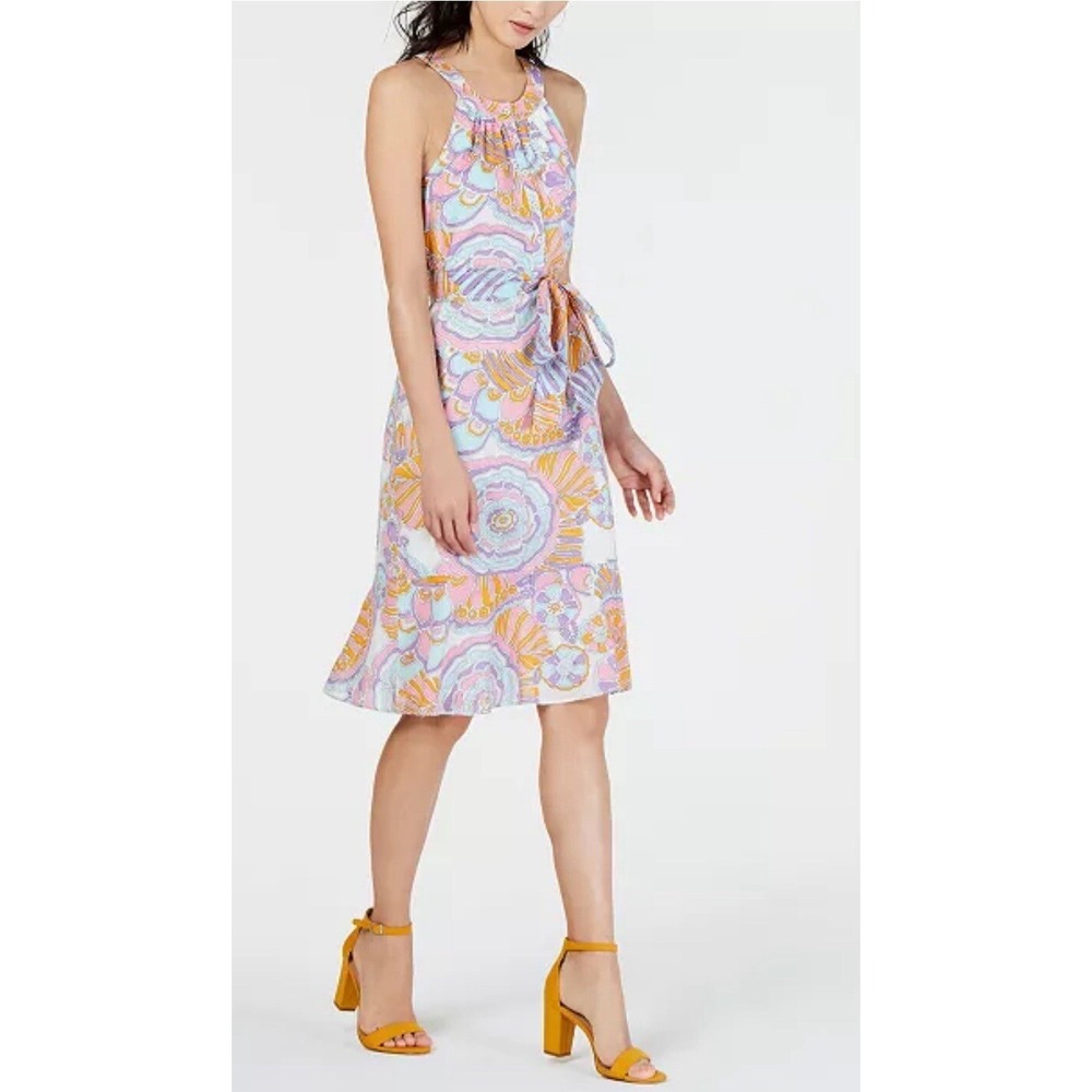 Trina‎ Turk Coral Gables Cotton Printed Racerback Dress Size Small